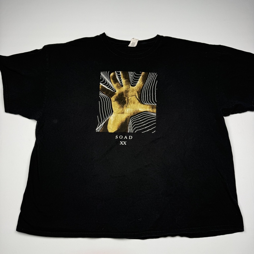 System Of A Down Shirt Mens 3XL Black SOAD XX Hand Graphic Band Tee Gildan